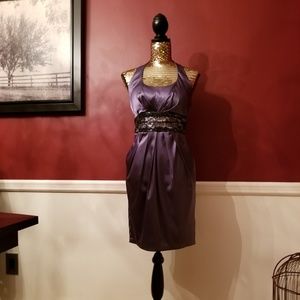 Dressbarn Collection Beaded Satin Cocktail Dress
